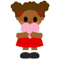 Cute Kids and Valentine Hearts