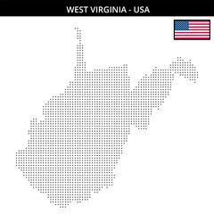 Obraz premium Small dots map of west-virginia in the USA