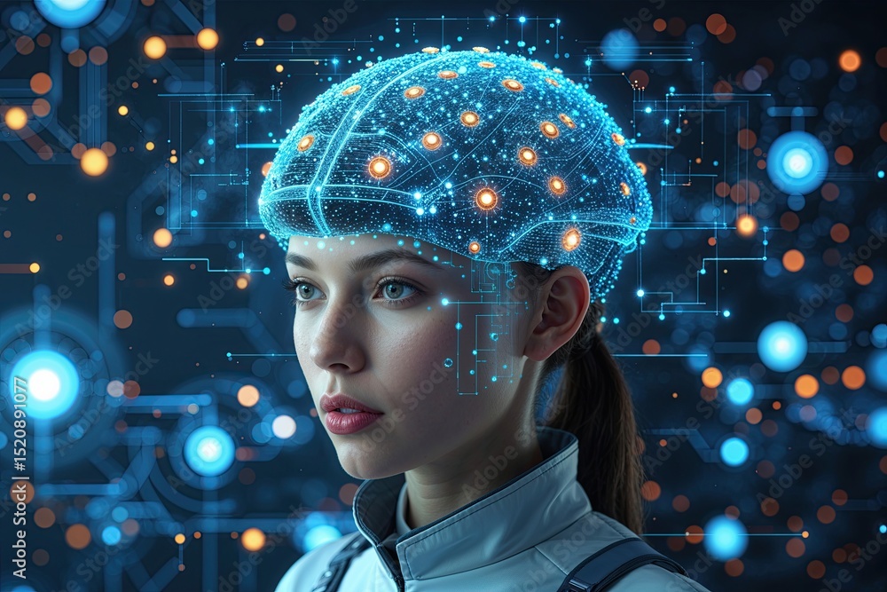 Poster innovative digital canvas background powered by advanced machine learning technology