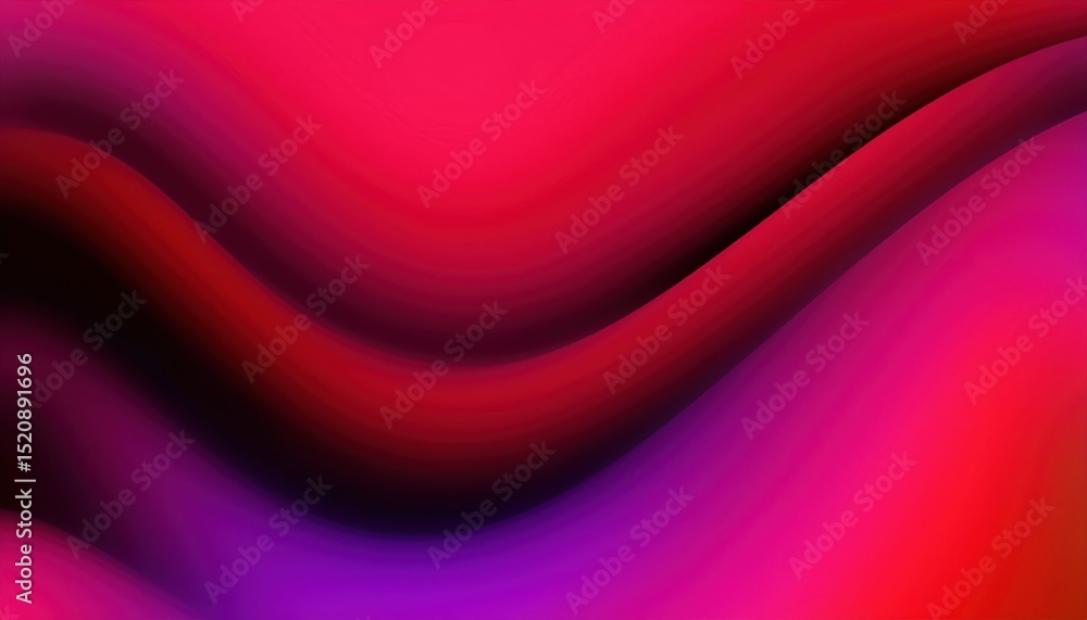 Aufkleber vibrant red and magenta fluid gradient swirl with soft black shadows for abstract background, web interface, poster, or branding element in modern digital design