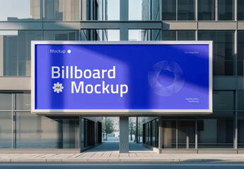 Outdoor Street Advertising Billboard Mockup
