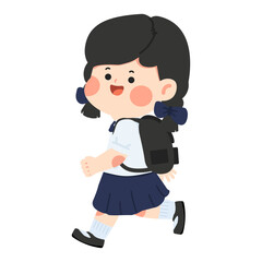 Little Girl Going to School