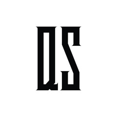 QS monogram logo design letter text name symbol monochrome logotype alphabet character simple logo