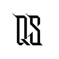 QS monogram logo design letter text name symbol monochrome logotype alphabet character simple logo