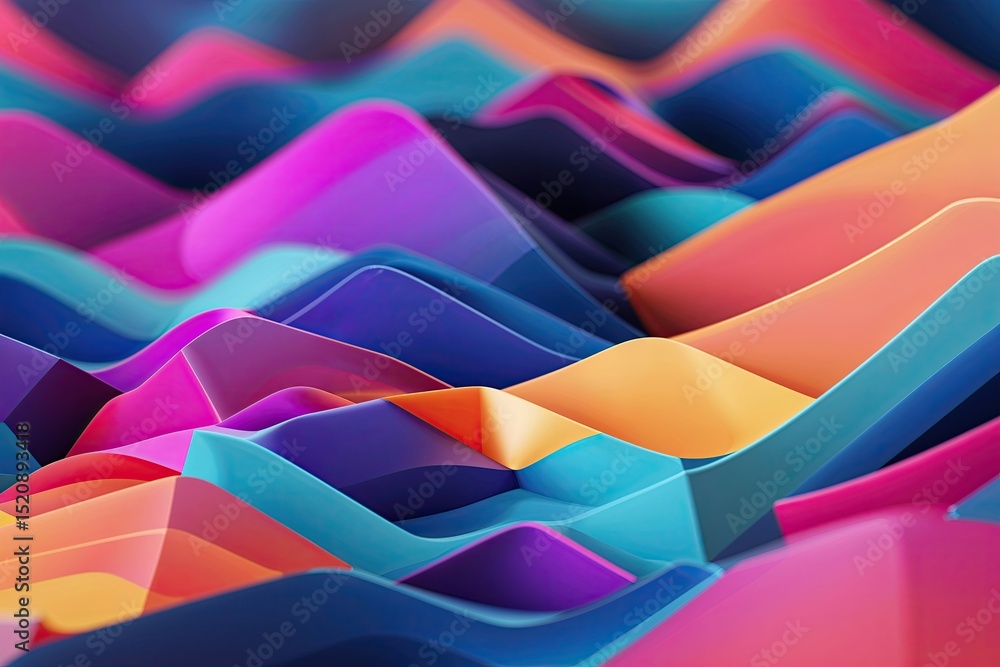 Poster vibrant abstract geometric design featuring colorful wave lines for business and network communicati