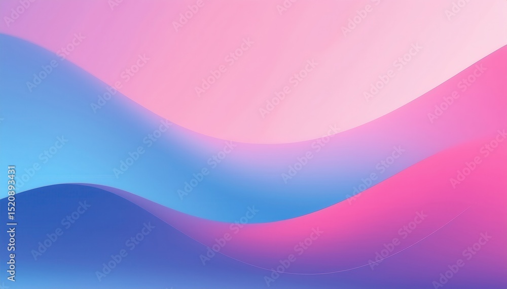 Poster  soft pastel gradient waves in pink blue and violet tones with smooth light transitions for abstract background, ideal for website header, branding element, or modern print media design