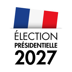 Logo vectoriel élection présidentielle France 2027 - symbole république, citoyen, politique française