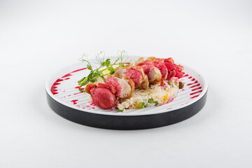 Fresh and delicious salad with dressing