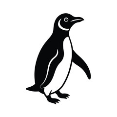 Obraz premium Penguin Waddling Vector Silhouette