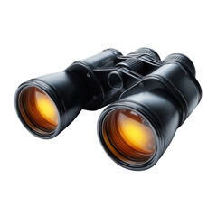 Binoculars with a sleek design and prominent lenses capturing light, ideal for observation and exploration.