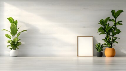A bright airy workspace with a blank canvas frame  long title A bright airy workspace with a blank