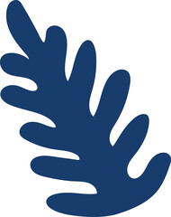 Matisse inspired element isolated floral blue contemporary