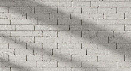 Naklejka premium Light Gray Brick Wall Texture with Shadows