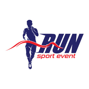 Running and Marathon Competition Logo Design Vector
