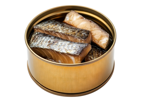 Opened tin can of anchovy fillet