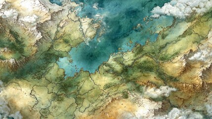 Obraz premium Fantasy world map illustration