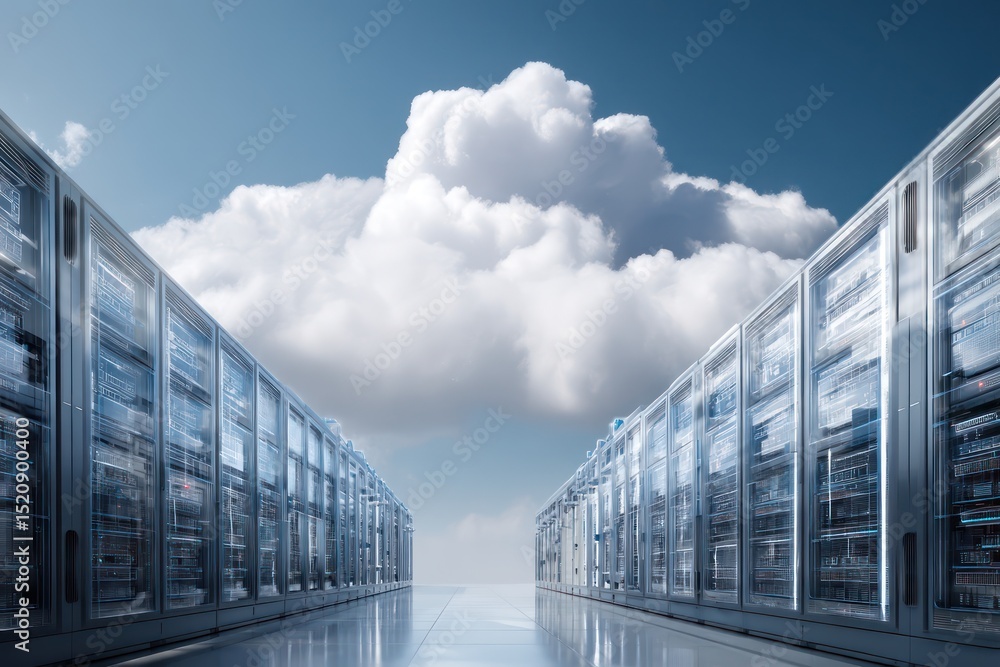 Poster optimizing business operations with cloud storage solutions to improve scalability and flexibility.