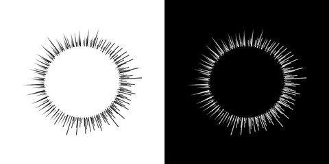 Fototapeta premium Dynamic abstract spiral sound wave rhythm lines. Circular spiral sound wave rhythm of lines. Circular futuristic abstract lines, black and white background. 
