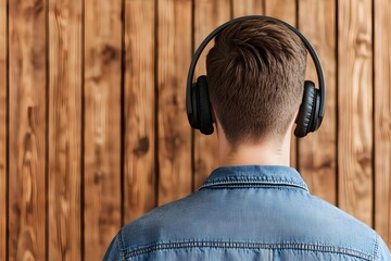 Listening to music home studio digital content cozy environment rear view creative focus