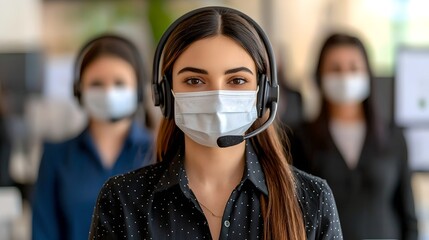 Customer support action office location professional image indoor environment close-up viewpoint health safety concept