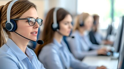 Customer support team collaboration office space professional setting modern environment focused perspective