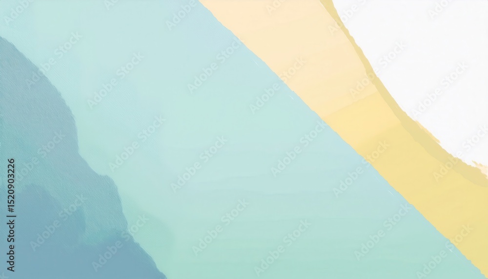 Poster abstract geometric pastel v design with torn texture and diagonal color blocks in teal, cream, mint,