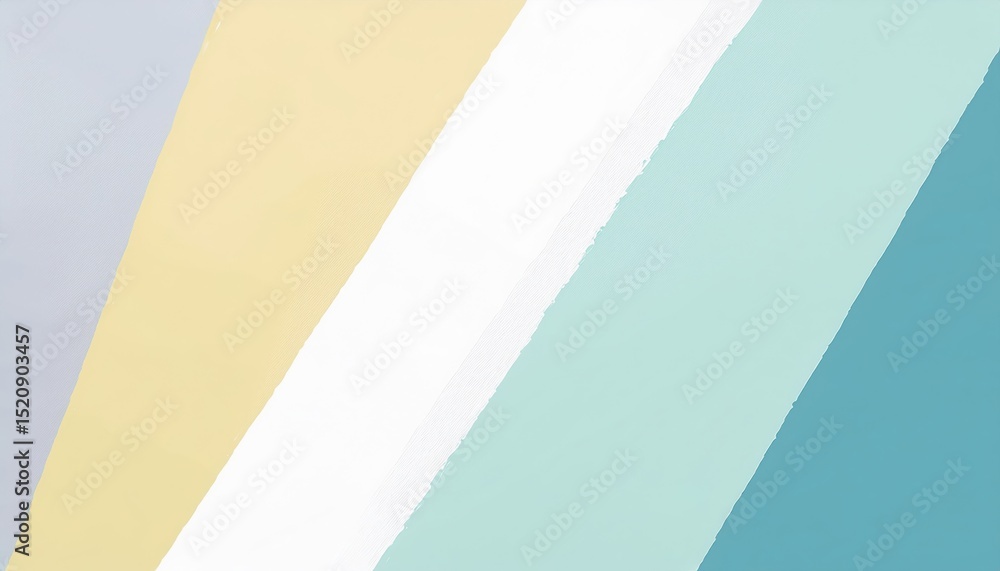 Poster abstract geometric pastel v design with torn texture and diagonal color blocks in teal, cream, mint,