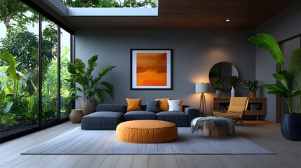 A cozy and modern living space with a warm inviting atmosphere  long title A relaxing