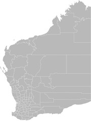 Western Australia – administrative vector map with local government area boundaries (GDA2020, PPT-compatible & fully editable)