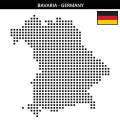 Obraz premium Big square dotted map of bavaria in Germany