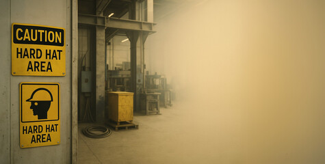Industrial Workplace with Safety Signs