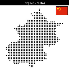 Obraz premium Big square dotted map of Beijing in China