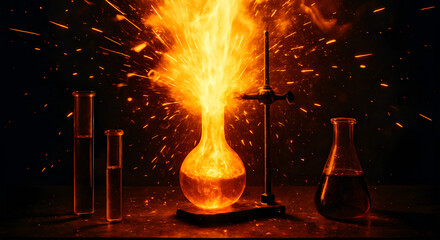 the sudden and powerful release of energy in scientific experiments.