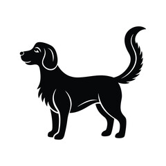 Dog Tail Wagging Vector Silhouette