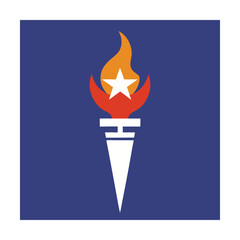Symbolic torch with star flame design icon