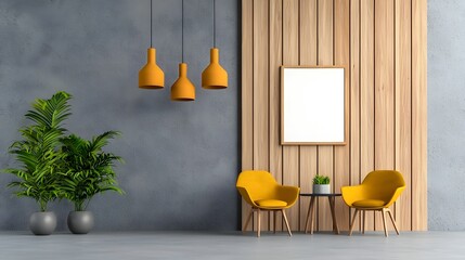A chic modern minimalist startup workspace with industrial inspired decor