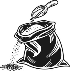 Smiling cartoon rabbit vector illustration with carrot, in a hat, and with a bag perfect for logo design or a tattoo