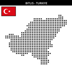 Obraz premium Big square dotted map of bitlis in Turkiye