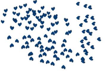 Isolated blue paper heart shape on transparent background. Valentine's Day. Red heart with shadow. Love. Illustration.