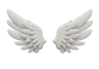Fototapeta premium White angel wings isolated on white background, Illustrations