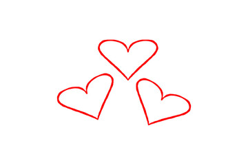 Red paper heart shape isolated on transparent background. Valentine's Day. Red heart with shadow. Love. Illustration. © arita