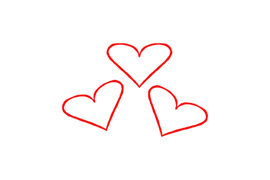 Red paper heart shape isolated on transparent background. Valentine's Day. Red heart with shadow. Love. Illustration.