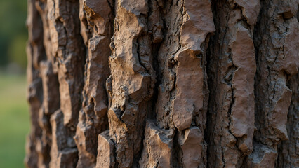 Textured bark of aging sequoia. Unique features of sequoia bark. Sequoia tree bark details. Exploring sequoia tree texture.