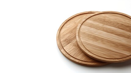 Wooden serving platters kitchen product photography minimalist top view culinary art