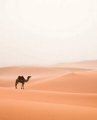 Camel on Desert Dunes.