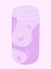 Refreshing smoothie with float topping, grape squash, and straw. Great for ads, menus, packaging, or summer drink illustrations. Perfect for food and beverage design use