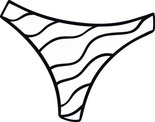  Striped Bikini Bottom Line Art Vector 