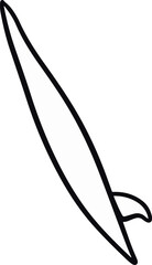Single Fin Surfboard Minimalist Vector