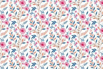 one line fashion textile floral pattern.trendy seamless wrapping paper design.pillow cover flower minimalism sketch.fabric nature table top modern print.stylish hand drawn texture

