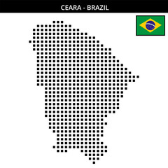 Fototapeta premium Big square dotted map of ceara in Brazil